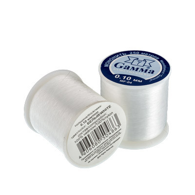 Мононить "Gamma" MF-04, цвет - белый, нить - 0,10 мм