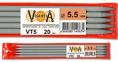 Спицы чулочные VISANTIA VT5 металл №5.5