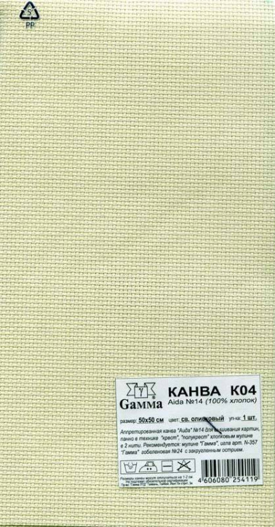 K04 Gamma Aida №14 Светло-оливковый 50x50