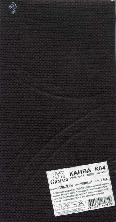 K04 Gamma Aida №14 Черный 50x50